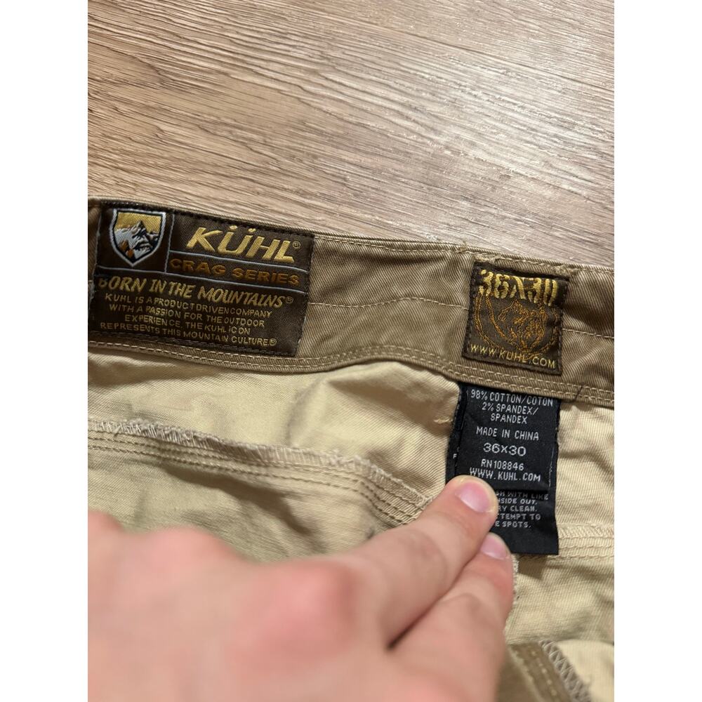 KÜHL Crag Series Outdoor Hiking Work Pants Khaki Stretch Utility 36x30 - Picture 5 of 7